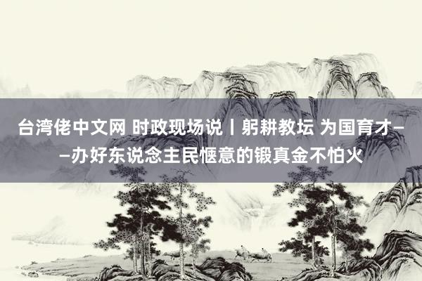 台湾佬中文网 时政现场说丨躬耕教坛 为国育才——办好东说念主民惬意的锻真金不怕火