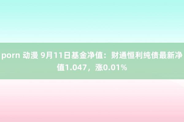 porn 动漫 9月11日基金净值：财通恒利纯债最新净值1.047，涨0.01%