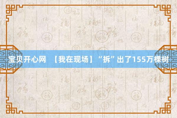 宝贝开心网  【我在现场】“拆”出了155万棵树