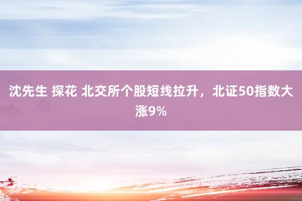 沈先生 探花 北交所个股短线拉升，北证50指数大涨9%