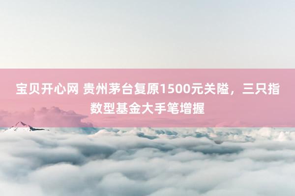 宝贝开心网 贵州茅台复原1500元关隘，三只指数型基金大手笔增握