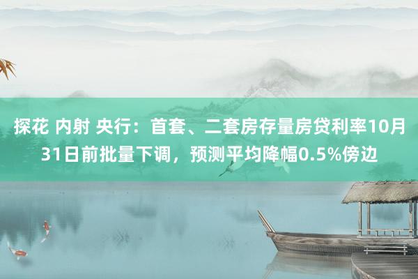 探花 内射 央行：首套、二套房存量房贷利率10月31日前批量下调，预测平均降幅0.5%傍边