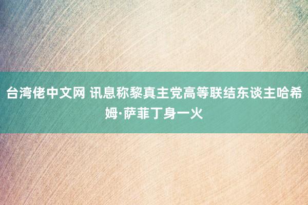 台湾佬中文网 讯息称黎真主党高等联结东谈主哈希姆·萨菲丁身一火