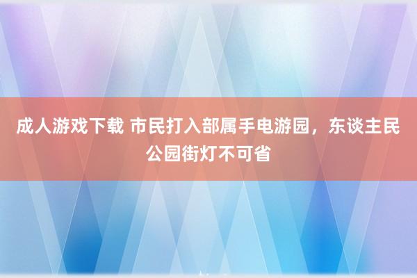 成人游戏下载 市民打入部属手电游园，东谈主民公园街灯不可省