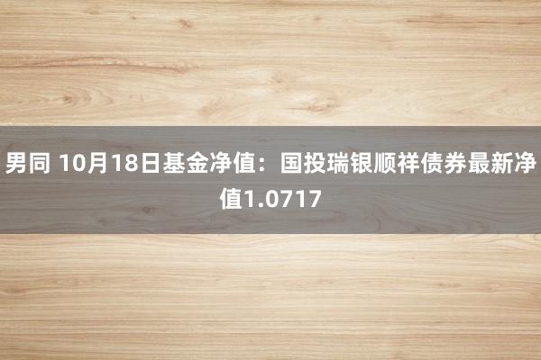 男同 10月18日基金净值：国投瑞银顺祥债券最新净值1.0717