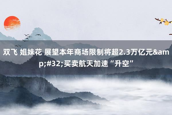 双飞 姐妹花 展望本年商场限制将超2.3万亿元&#32;买卖航天加速“升空”