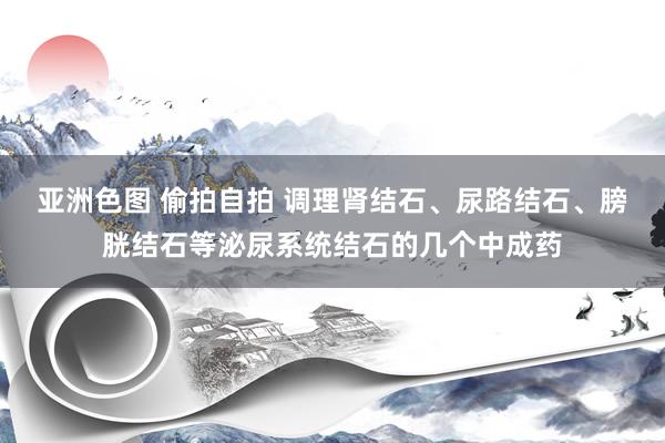 亚洲色图 偷拍自拍 调理肾结石、尿路结石、膀胱结石等泌尿系统结石的几个中成药