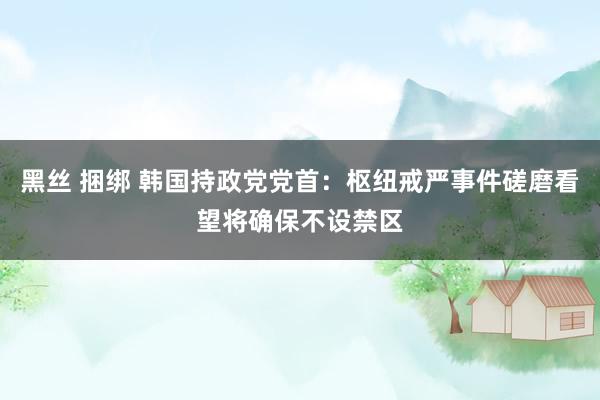 黑丝 捆绑 韩国持政党党首：枢纽戒严事件磋磨看望将确保不设禁区