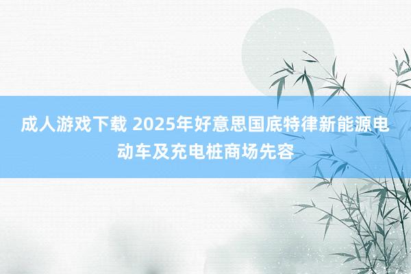 成人游戏下载 2025年好意思国底特律新能源电动车及充电桩商场先容