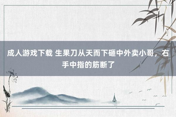 成人游戏下载 生果刀从天而下砸中外卖小哥，右手中指的筋断了