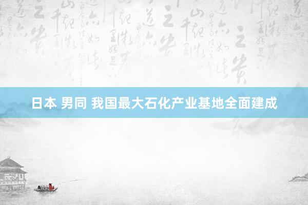 日本 男同 我国最大石化产业基地全面建成