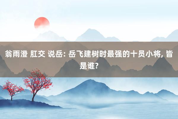 翁雨澄 肛交 说岳: 岳飞建树时最强的十员小将， 皆是谁?