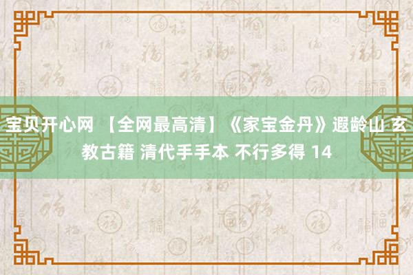 宝贝开心网 【全网最高清】《家宝金丹》遐龄山 玄教古籍 清代手手本 不行多得 14