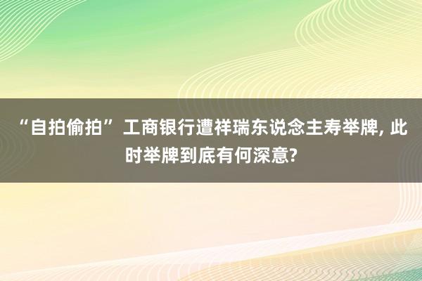 “自拍偷拍” 工商银行遭祥瑞东说念主寿举牌， 此时举牌到底有何深意?